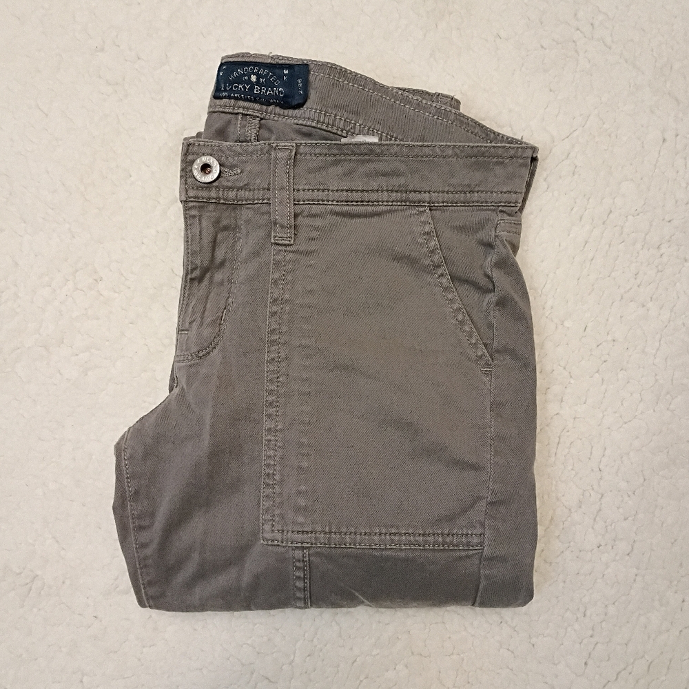 Lucky Brand Charcoal Cargo Zip Ankle Low Rise Jeans